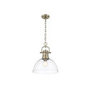Golden Lighting 3602-L Duncan 1 Light Pendant with Chain in Aged Brass - Crescent Harbor