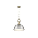 Golden Lighting 3602-L Duncan 1 Light Pendant with Chain in Aged Brass - Crescent Harbor