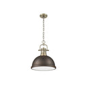Golden Lighting 3602-L Duncan 1 Light Pendant with Chain in Aged Brass - Crescent Harbor