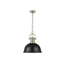 Golden Lighting 3602-L Duncan 1 Light Pendant with Chain in Aged Brass - Crescent Harbor