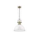 Golden Lighting 3602-L Duncan 1 Light Pendant with Chain in Aged Brass - Crescent Harbor