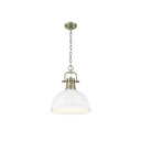 Golden Lighting 3602-L Duncan 1 Light Pendant with Chain in Aged Brass - Crescent Harbor