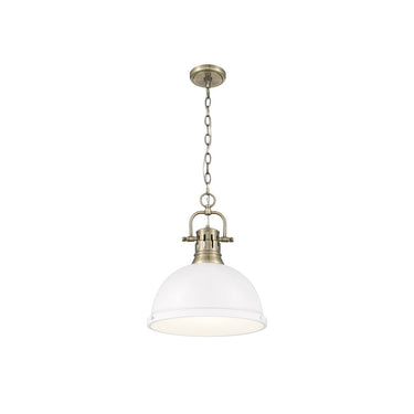 Golden Lighting 3602-L Duncan 1 Light Pendant with Chain in Aged Brass - Crescent Harbor