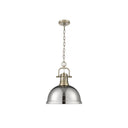 Golden Lighting 3602-L Duncan 1 Light Pendant with Chain in Aged Brass - Crescent Harbor