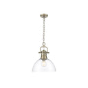 Golden Lighting 3602-L Duncan 1 Light Pendant with Chain in Aged Brass - Crescent Harbor