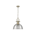 Golden Lighting 3602-L Duncan 1 Light Pendant with Chain in Aged Brass - Crescent Harbor