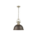 Golden Lighting 3602-L Duncan 1 Light Pendant with Chain in Aged Brass - Crescent Harbor