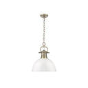 Golden Lighting 3602-L Duncan 1 Light Pendant with Chain in Aged Brass - Crescent Harbor