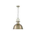 Golden Lighting 3602-L Duncan 1 Light Pendant with Chain in Aged Brass - Crescent Harbor