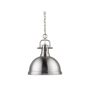 Golden Lighting 3602-L PW-PW Duncan 1 Light Pendant with Chain - Crescent Harbor