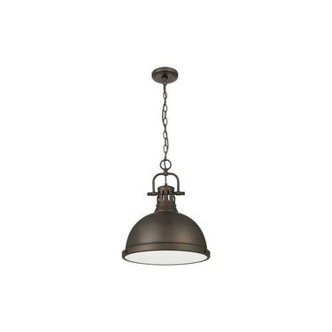 Golden Lighting 3602-L RBZ-RBZ Duncan 1 Light Pendant with Chain - Crescent Harbor