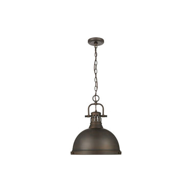 Golden Lighting 3602-L RBZ-RBZ Duncan 1 Light Pendant with Chain - Crescent Harbor