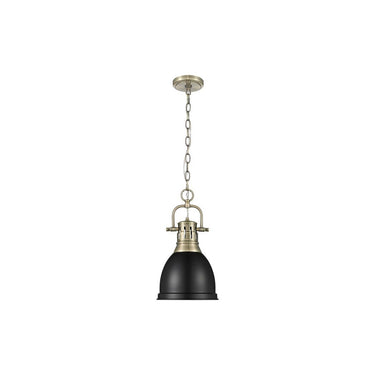 Golden Lighting 3602-S AB-WH Small Pendant with Chain - Crescent Harbor