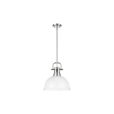 Golden Lighting 3604-L AB-AB Duncan 1 Light Pendant with Rod - Crescent Harbor