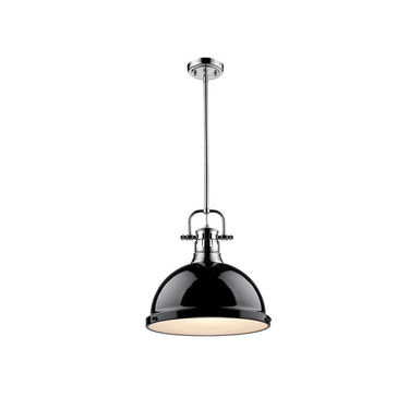 Golden Lighting 3604-L AB-AB Duncan 1 Light Pendant with Rod - Crescent Harbor