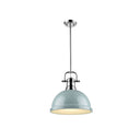 Golden Lighting 3604-L AB-AB Duncan 1 Light Pendant with Rod - Crescent Harbor