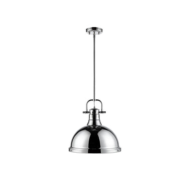 Golden Lighting 3604-L AB-AB Duncan 1 Light Pendant with Rod - Crescent Harbor
