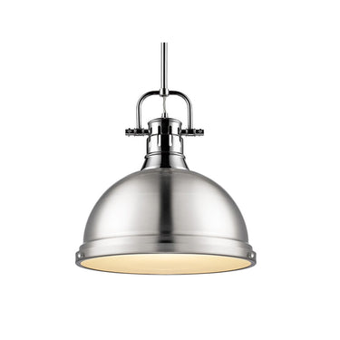 Golden Lighting 3604-L AB-AB Duncan 1 Light Pendant with Rod - Crescent Harbor