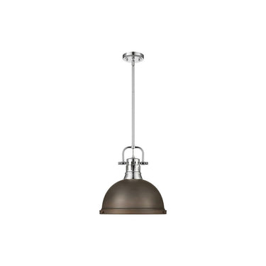 Golden Lighting 3604-L AB-AB Duncan 1 Light Pendant with Rod - Crescent Harbor