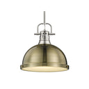 Golden Lighting 3604-L AB-AB Duncan 1 Light Pendant with Rod - Crescent Harbor