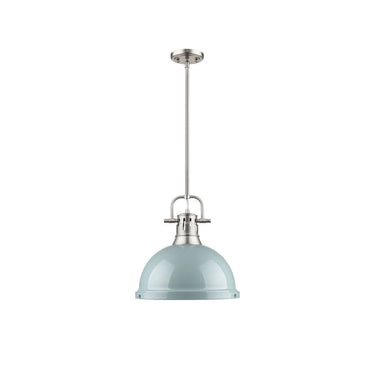 Golden Lighting 3604-L AB-AB Duncan 1 Light Pendant with Rod - Crescent Harbor