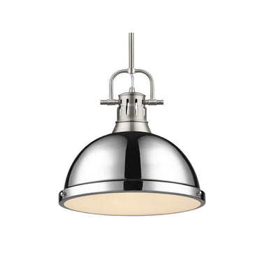 Golden Lighting 3604-L AB-AB Duncan 1 Light Pendant with Rod - Crescent Harbor
