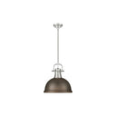 Golden Lighting 3604-L AB-AB Duncan 1 Light Pendant with Rod - Crescent Harbor