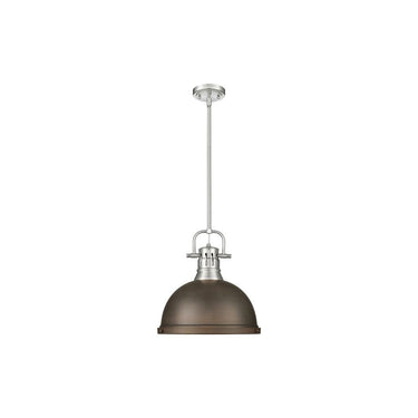 Golden Lighting 3604-L AB-AB Duncan 1 Light Pendant with Rod - Crescent Harbor
