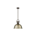 Golden Lighting 3604-L AB-AB Duncan 1 Light Pendant with Rod - Crescent Harbor