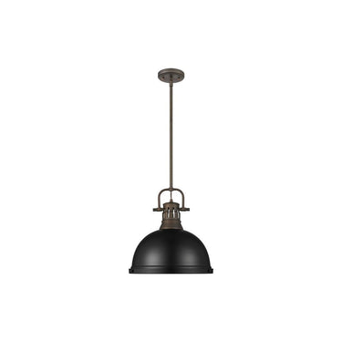 Golden Lighting 3604-L AB-AB Duncan 1 Light Pendant with Rod - Crescent Harbor