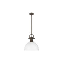 Golden Lighting 3604-L AB-AB Duncan 1 Light Pendant with Rod - Crescent Harbor