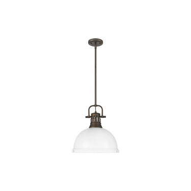 Golden Lighting 3604-L AB-AB Duncan 1 Light Pendant with Rod - Crescent Harbor