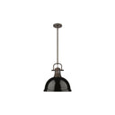 Golden Lighting 3604-L AB-AB Duncan 1 Light Pendant with Rod - Crescent Harbor