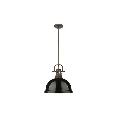 Golden Lighting 3604-L AB-AB Duncan 1 Light Pendant with Rod - Crescent Harbor