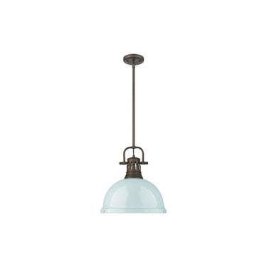Golden Lighting 3604-L AB-AB Duncan 1 Light Pendant with Rod - Crescent Harbor
