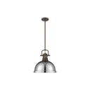Golden Lighting 3604-L AB-AB Duncan 1 Light Pendant with Rod - Crescent Harbor