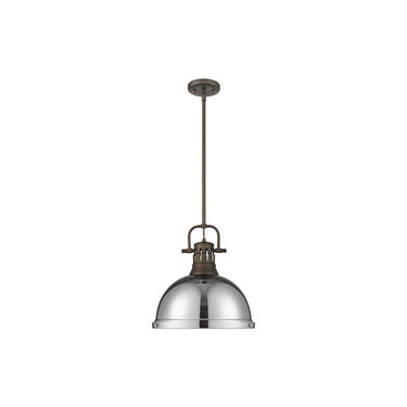 Golden Lighting 3604-L AB-AB Duncan 1 Light Pendant with Rod - Crescent Harbor