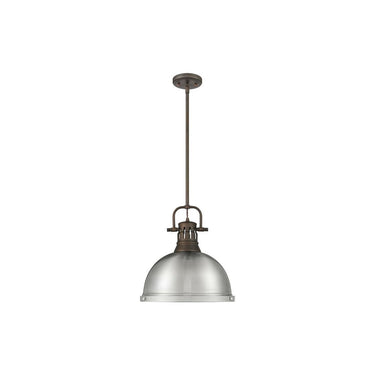 Golden Lighting 3604-L AB-AB Duncan 1 Light Pendant with Rod - Crescent Harbor
