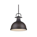Golden Lighting 3604-L AB-AB Duncan 1 Light Pendant with Rod - Crescent Harbor