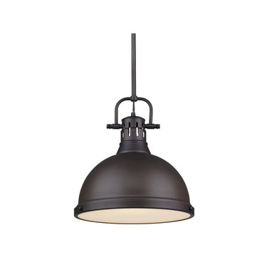 Golden Lighting 3604-L AB-AB Duncan 1 Light Pendant with Rod - Crescent Harbor