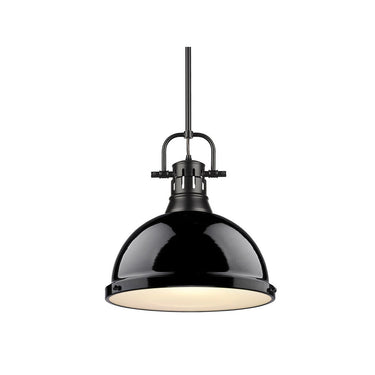 Golden Lighting 3604-L AB-AB Duncan 1 Light Pendant with Rod - Crescent Harbor