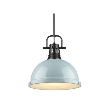 Golden Lighting 3604-L AB-AB Duncan 1 Light Pendant with Rod - Crescent Harbor
