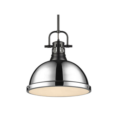 Golden Lighting 3604-L AB-AB Duncan 1 Light Pendant with Rod - Crescent Harbor