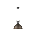 Golden Lighting 3604-L AB-AB Duncan 1 Light Pendant with Rod - Crescent Harbor