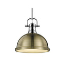 Golden Lighting 3604-L AB-AB Duncan 1 Light Pendant with Rod - Crescent Harbor