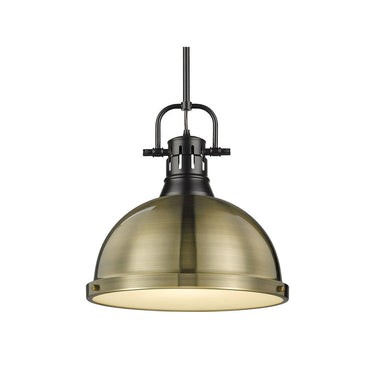 Golden Lighting 3604-L AB-AB Duncan 1 Light Pendant with Rod - Crescent Harbor