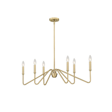 Golden Lighting 3690-LP 6-Light Linear Pendant - Crescent Harbor