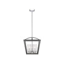 Golden Lighting 4309-3P BLK-BLK-SD Mercer 3 Light Pendant in Matte Black with Seeded Glass - Crescent Harbor