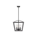 Golden Lighting 4309-3P BLK-BLK-SD Mercer 3 Light Pendant in Matte Black with Seeded Glass - Crescent Harbor