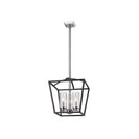 Golden Lighting 4309-3P BLK-BLK-SD Mercer 3 Light Pendant in Matte Black with Seeded Glass - Crescent Harbor